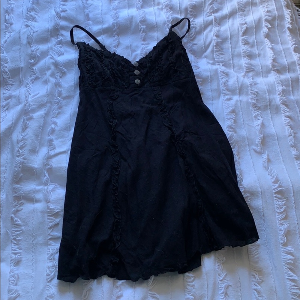 Black Button Down Mini Dress